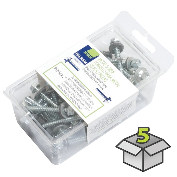 Palram Self Drilling Screw, 2 in, Carbon Steel 5 PK 401038 - main